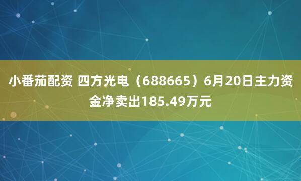 小番茄配资 四方光电（688665）6月20日主力资金净卖出185.49万元